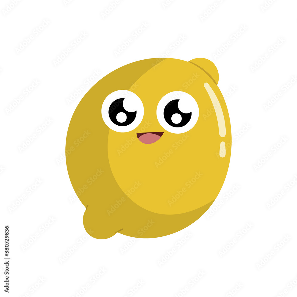 Cute lemon vegetable cartoon character
