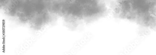 Gray clouds on a white background. Illustration