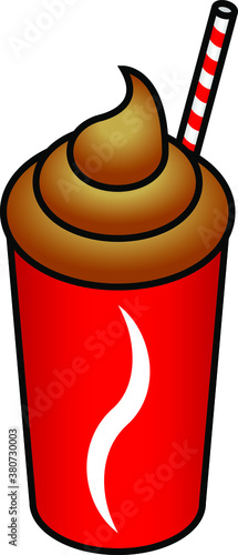 A cup of frozen cola flavored soda.