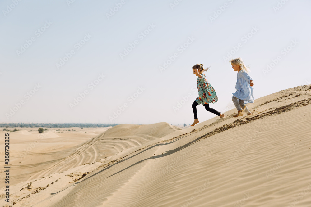 Two girls in the desert