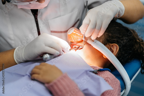 Child at dentist with conscious sedation