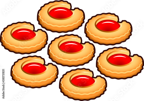 Danish butter cookies with jam centers.