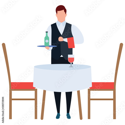 
Waiter illustration vector 
