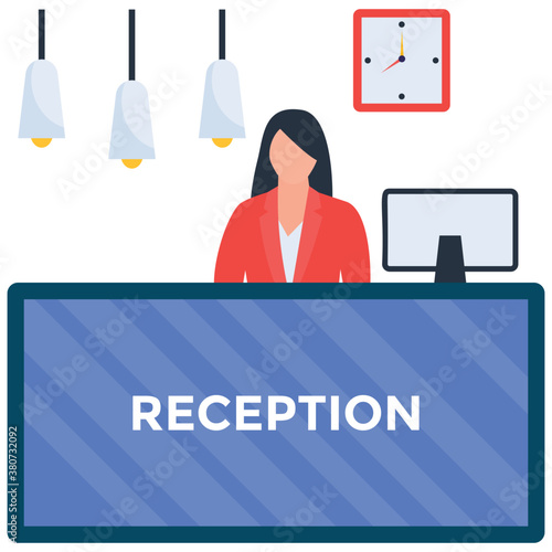 
Hotel reception illustration vector 
