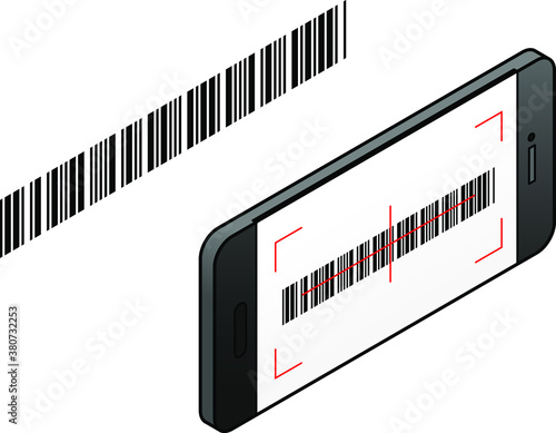 A smartphone scanning a barcode.