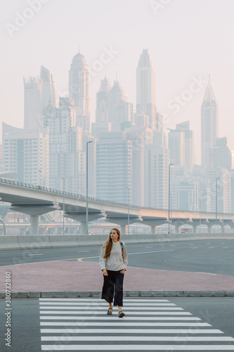 A woman in the city photo