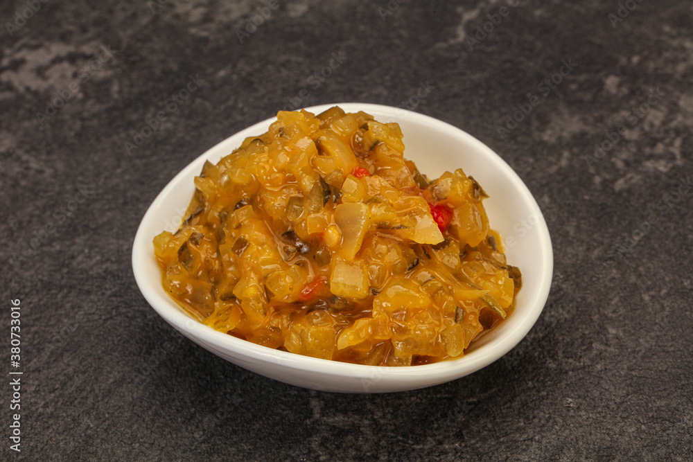 Relish sauce with cucumbers and mustard Relish sauce with cucumbers and mustard