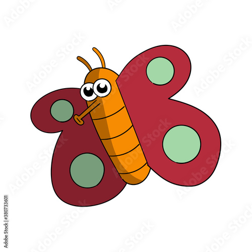 Cute butterfly cartoon char...