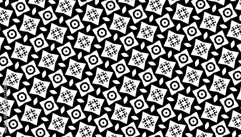 Fototapeta premium Ornament with elements of black and white colors.
