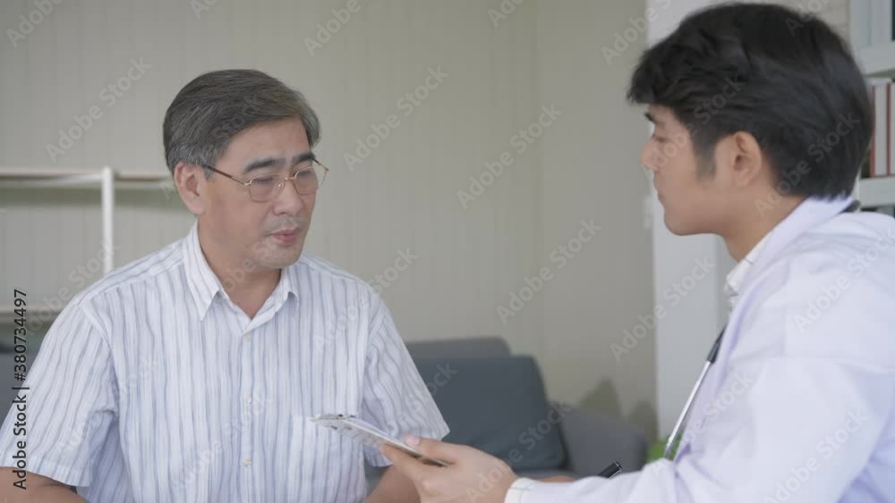 Health concept. The doctor is checking the patient's history. 4k Resolution. Health concept. The doctor is checking the patient's history. 4k Resolution.