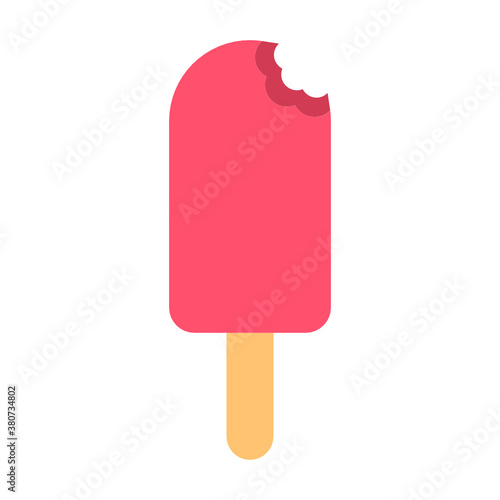 Simple pink ice cream vector icon