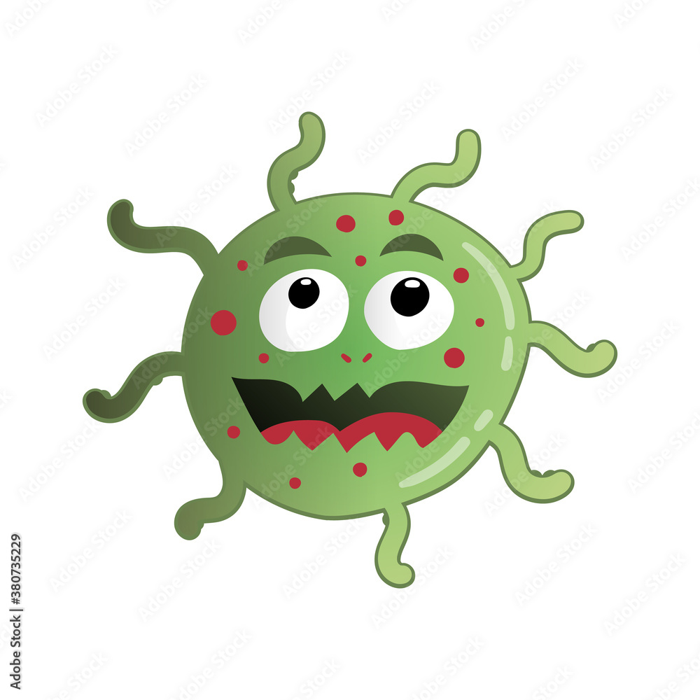 Different, interesting, funny cartoon figure; bacteria or germ or virus Different, interesting, funny cartoon figure; bacteria or germ or virus