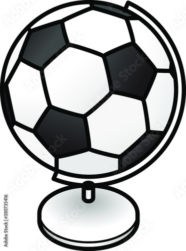 A desk top soccer ball globe.