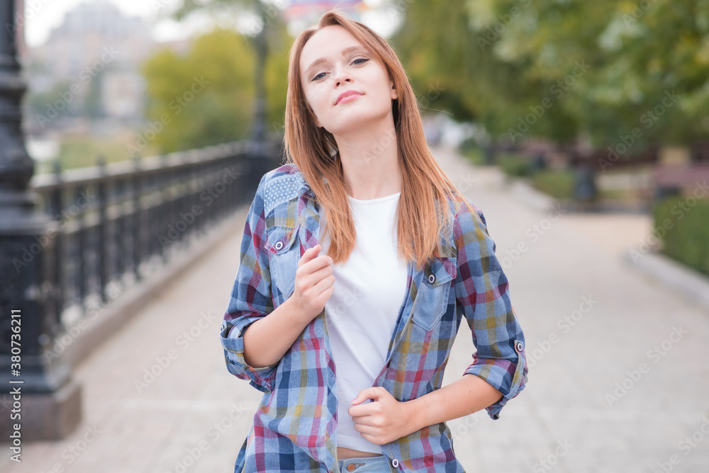 Portrait of a beautiful and happy girl outdoors Portrait of a beautiful and happy girl outdoors