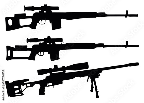 Sniper rifle included. Vector image.