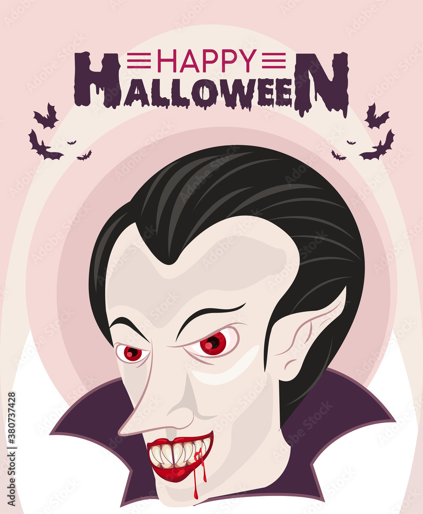 happy halloween horror celebration poster with vampire