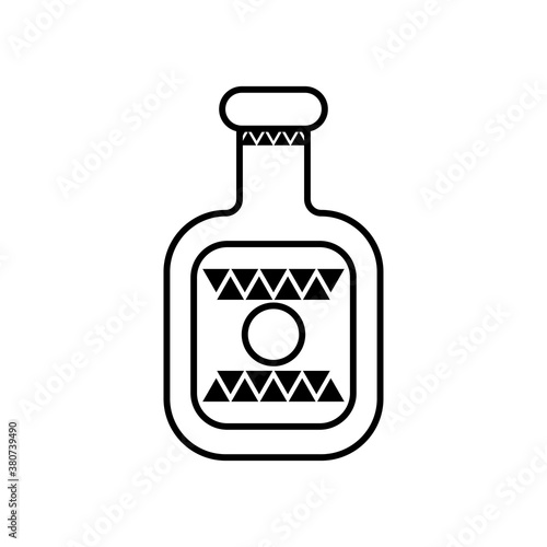 tequila bottle mexican line style icon