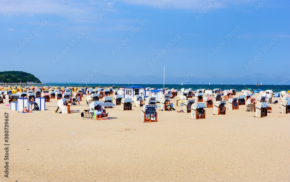 Beach in Lubeck - Travemunde (Travemünde). Schleswig-Holstein, Germany. Beach in Lubeck - Travemunde (Travemünde). Schleswig-Holstein, Germany.