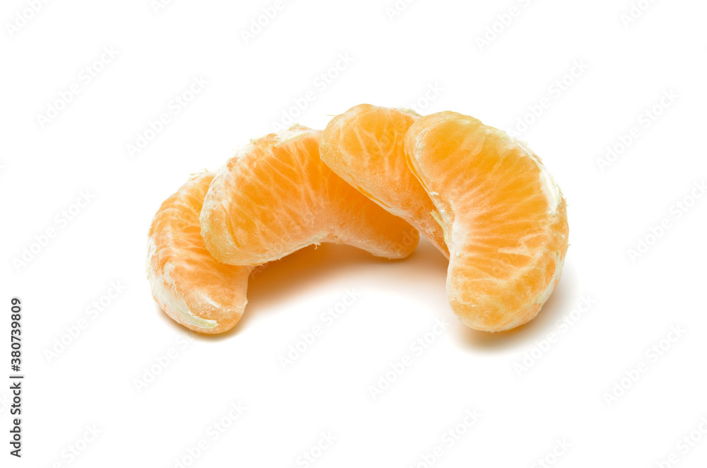 slice of mandarin isolated on white background slice of mandarin isolated on white background