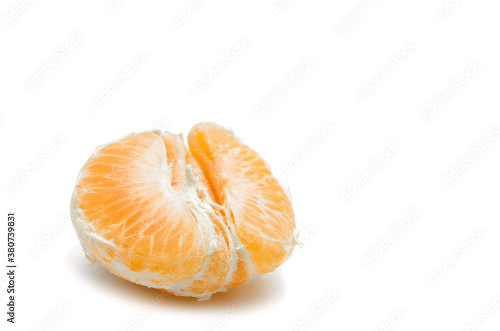 slice of mandarin isolated on white background slice of mandarin isolated on white background
