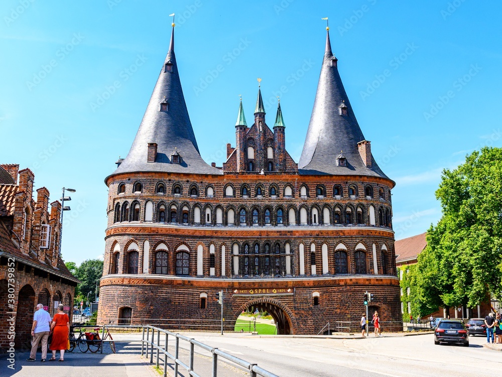 Holsten gate in Lübeck, most popular gate in Germany.