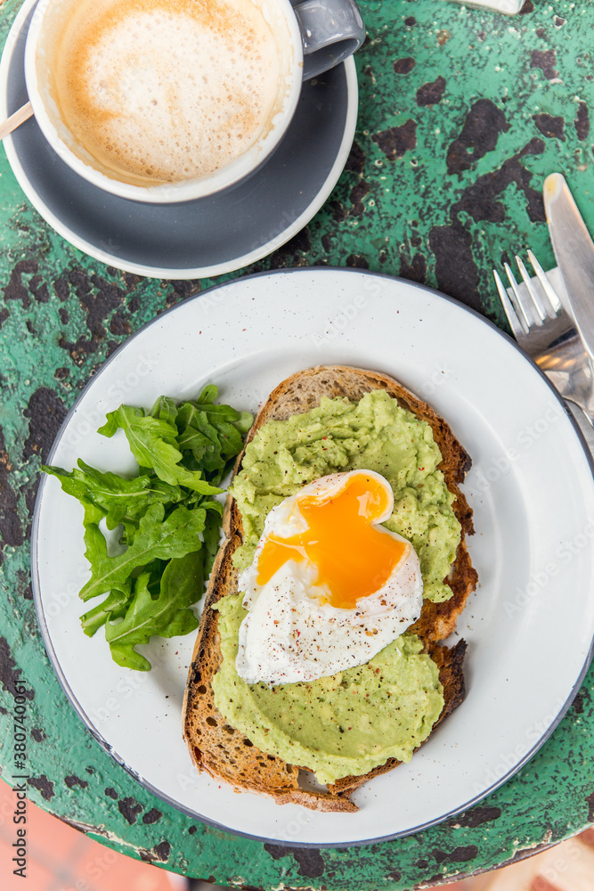 Avocado and poached egg on toast Avocado and poached egg on toast