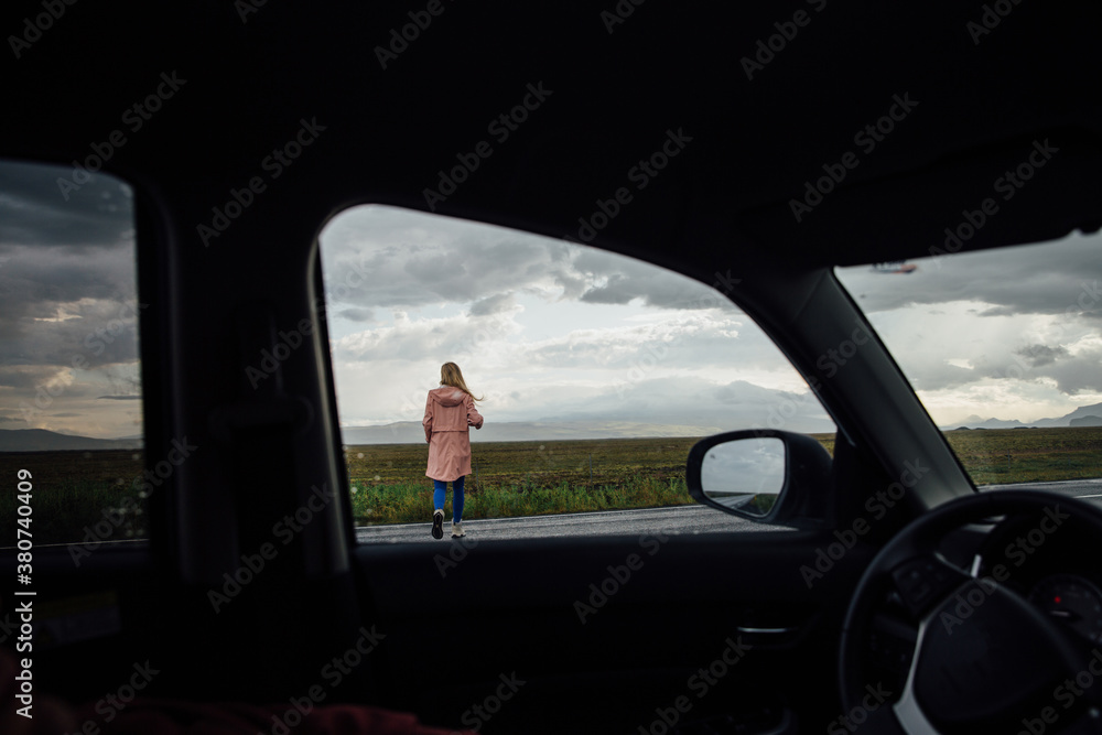 Woman on a road Woman on a road