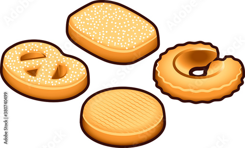 A selection of danish butter cookies.