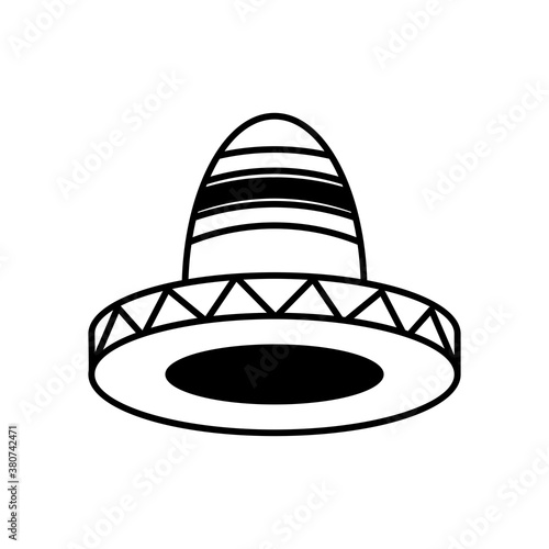traditional mexican hat line style icon