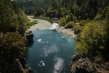 River and rapids of Smith River California on a hot summer day