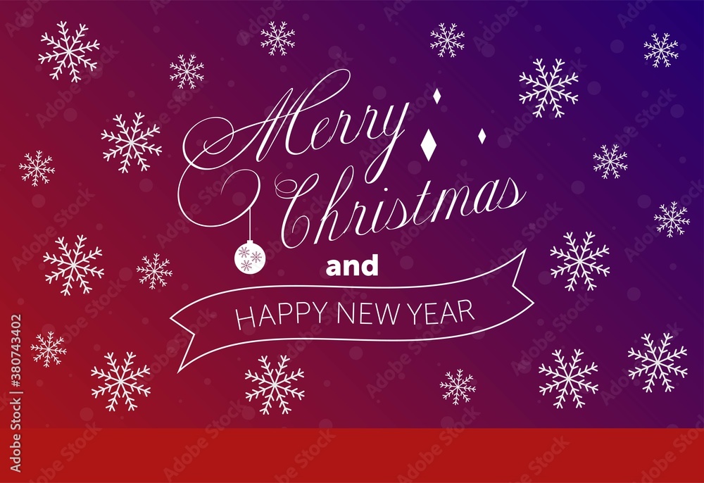 I Wish You A Merry Christmas And Happy New Year Vintage Background With Typography