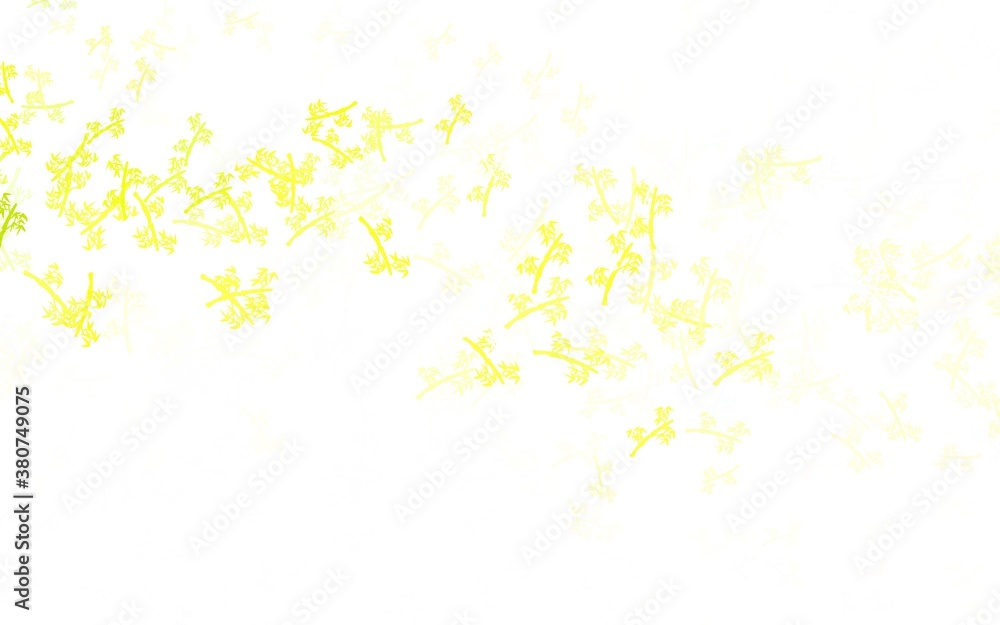 Light Green, Yellow vector doodle pattern with branches. Light Green, Yellow vector doodle pattern with branches.