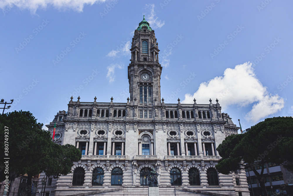 Oporto city hall, downtown, Portugal