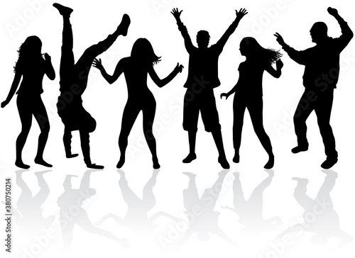 Dancing people silhouettes. Conceptual illustration