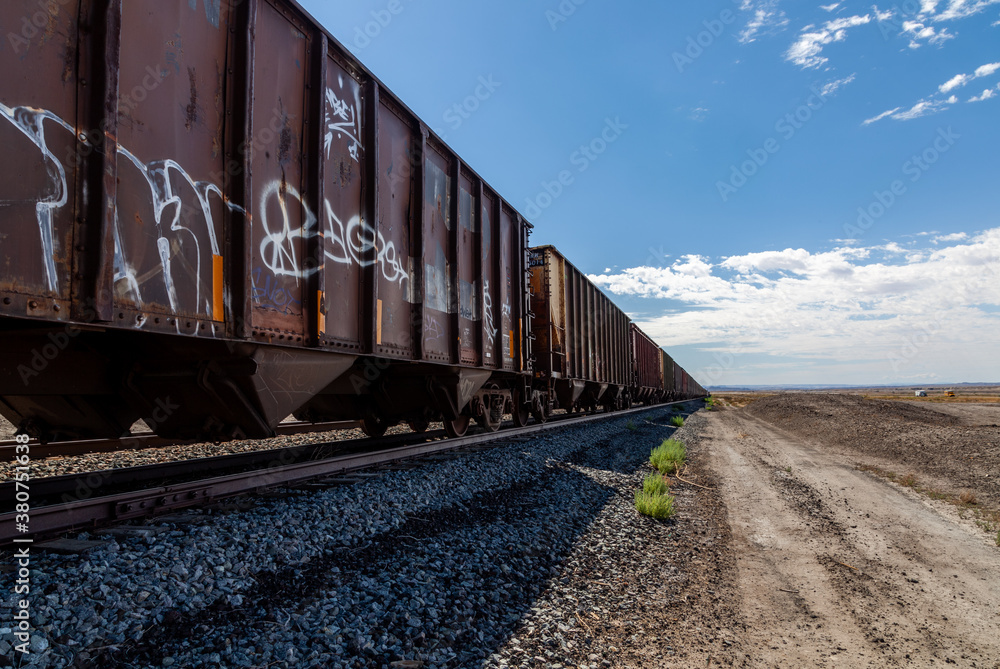 Fototapeta premium Cargo Train in the Desert