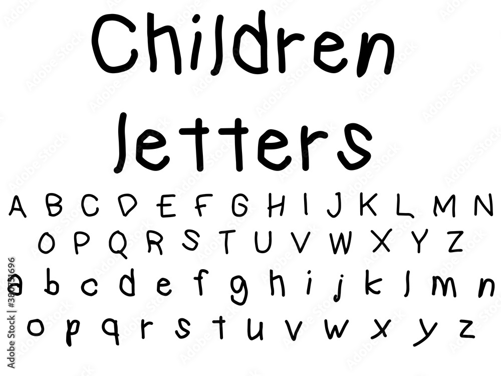 children letters alphabet, vector illustration children letters alphabet, vector illustration