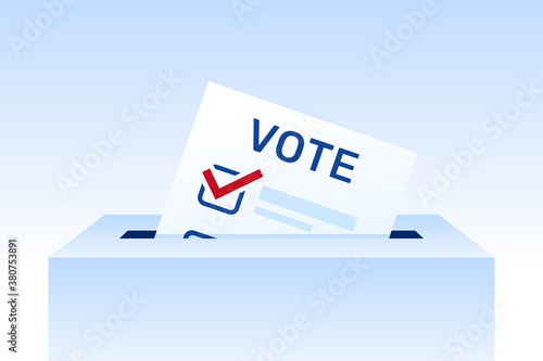 Voting concept, elections illustration. Election day. Ballot paper