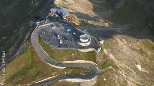 Road winding up to the famous Edelweissspitze viewpoint, Grossglockner, Hohe Tauern, Austrian Alps, Austria