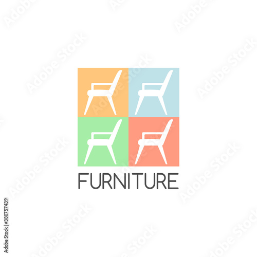 furniture interior logo vector icon illustration. chair icon