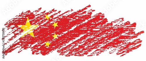 Flag of China, People's Republic of China, Bright, colorful vector illustration.