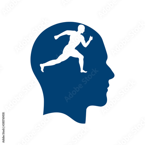 Athlete running in my head, the conceptual idea. Fast and Healthy Mind concept Design.