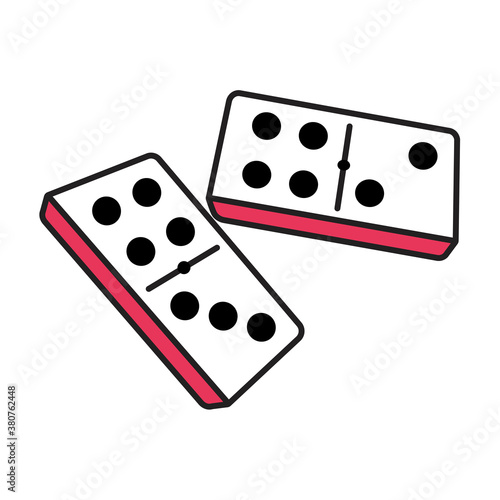Isolated dominoes casino poker game icon- Vector