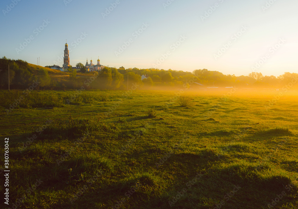 Fototapeta premium sunset over the river
