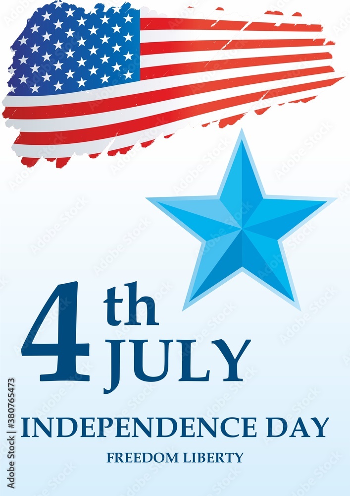 Happy 4th Of July USA Independence Day, 4th of july greeting card with hand drawn lettering and United States national flag. Vector illustration. Happy 4th Of July USA Independence Day, 4th of july greeting card with hand drawn lettering and United States national flag. Vector illustration.