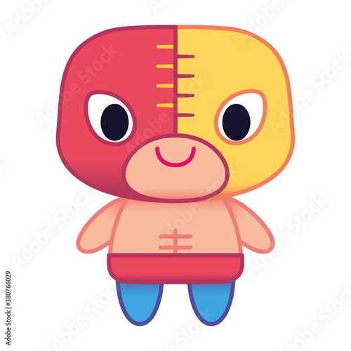 Isolated fighter mexican culture tradition icon - Vector