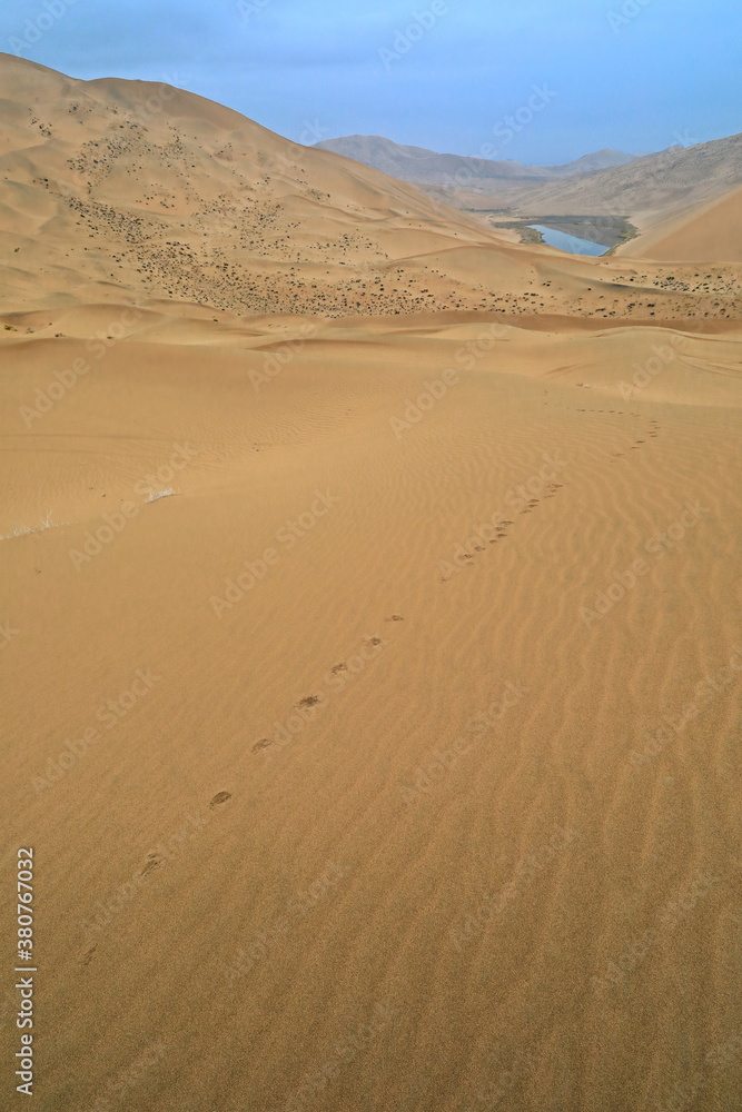 Unidentified lake among megadunes in the Badain Jaran Desert-Inner Mongolia-China-1055