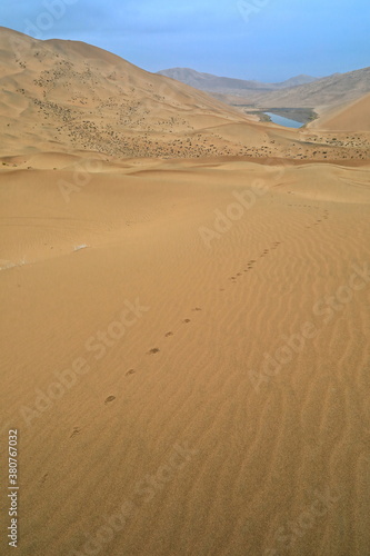 Unidentified lake among megadunes in the Badain Jaran Desert-Inner Mongolia-China-1055