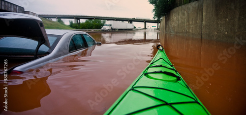 Kayaking on a Flooded Interstate