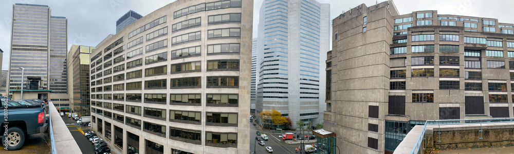 Panoramic view of downtown buildings Panoramic view of downtown buildings