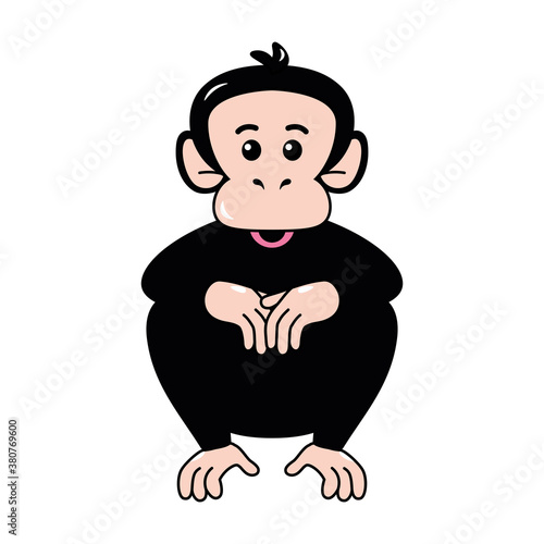 Isolated face emoji funny chimpanzee icon - Vector